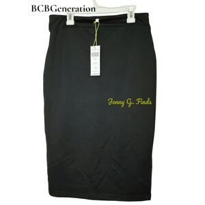 BCBGeneration Nylon Blend Womens Lightweight Black Pencil Skirt Medium NWT $58